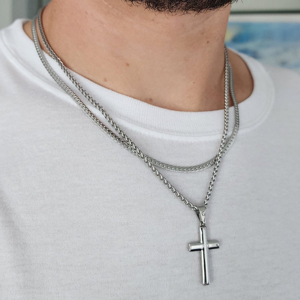 Signature Cross + Lux Set (Polished Silver)