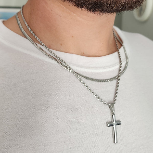 Signature Cross + Lux Set (Polished Silver)