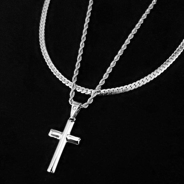 Signature Cross + Lux Set (Polished Silver)