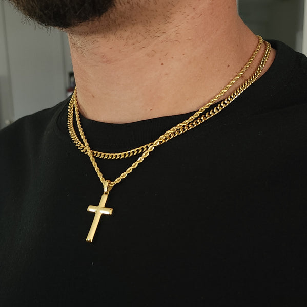 Signature Cross + Sphinx Set (Polished Gold)