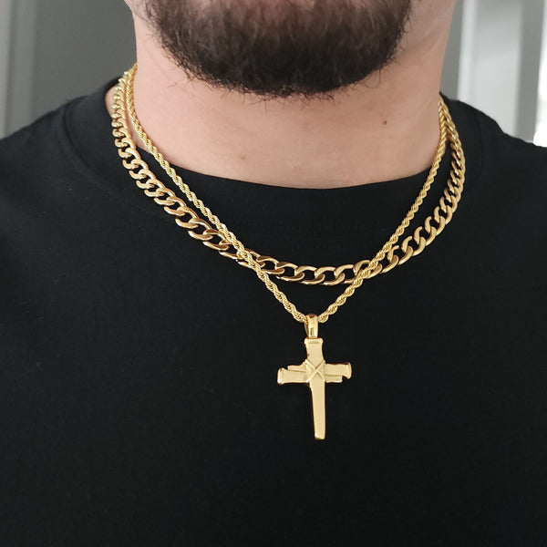 Signature Nail Cross + Nova 7.5mm Set (Polished Gold)