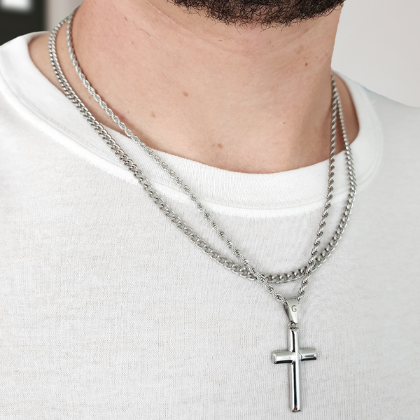 Signature Cross + Sphinx Set (Polished Silver)