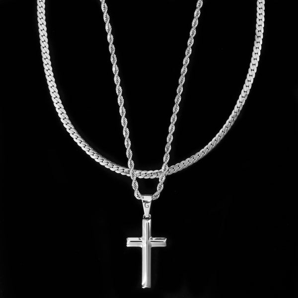 Signature Cross + Lux Set (Polished Silver)