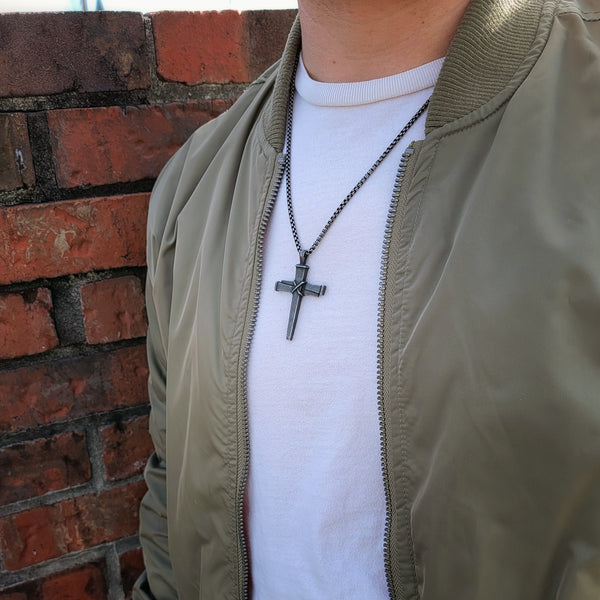 Stainless Nail Cross Necklace - Gemvius