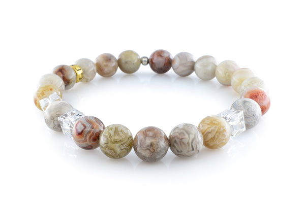 April Crystal Mexican Agate (8mm) - Gemvius
