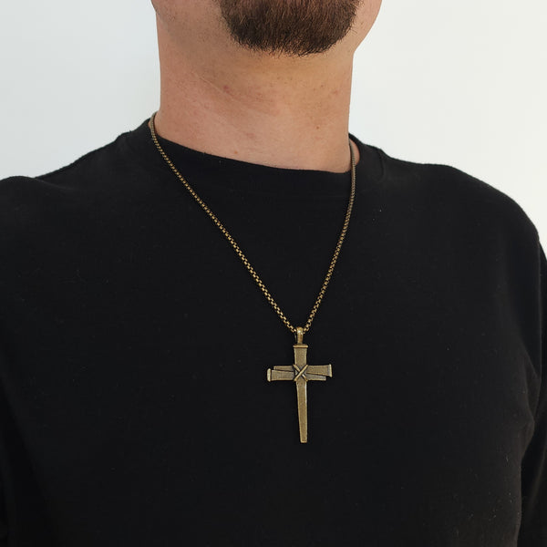 Stainless Nail Cross Necklace