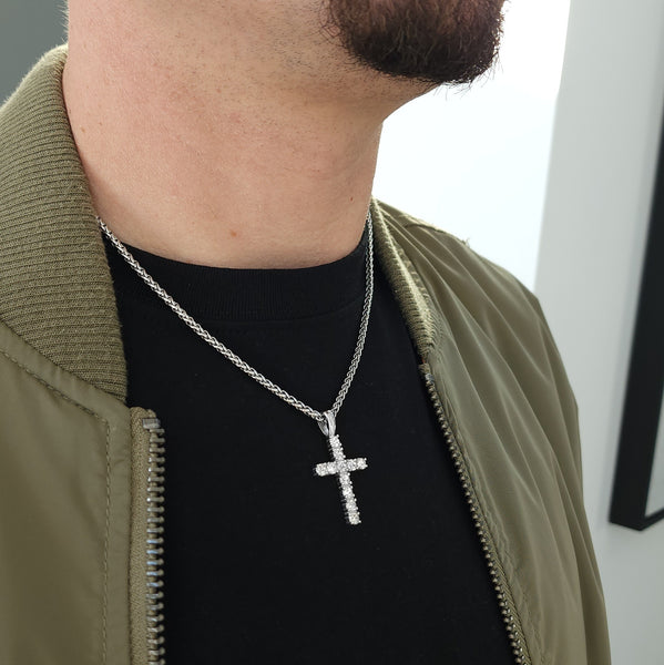 Signature Diamond Cross Necklace - Gemvius