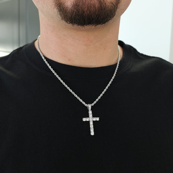 Signature Diamond Cross Necklace - Gemvius