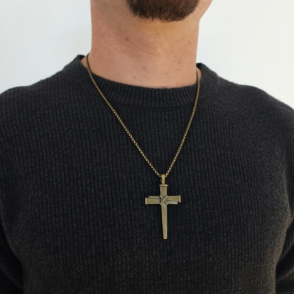 Stainless Nail Cross Necklace - Gemvius