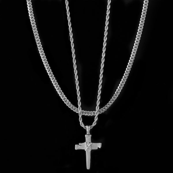 Signature Nail Cross + Lux Set (Polished Silver)