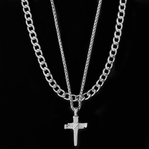 Signature Nail Cross + Nova 7.5mm Set (Polished Silver)