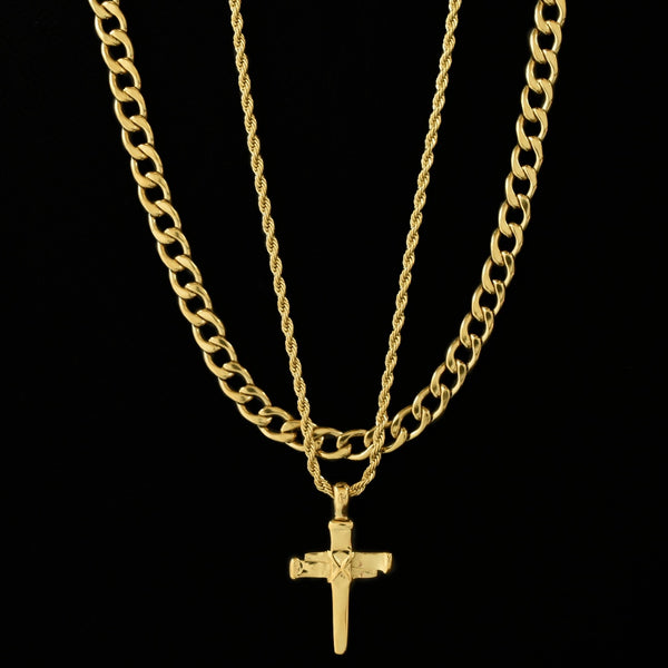 Signature Nail Cross + Nova 7.5mm Set (Polished Gold)