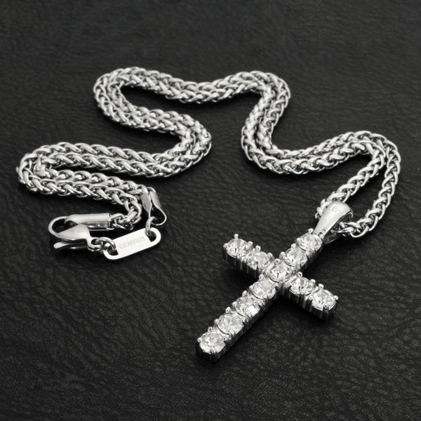 Signature Diamond Cross Necklace - Gemvius