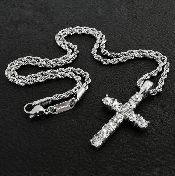 Signature Diamond Cross Necklace - Gemvius