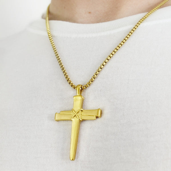 Stainless Nail Cross Necklace - Gemvius