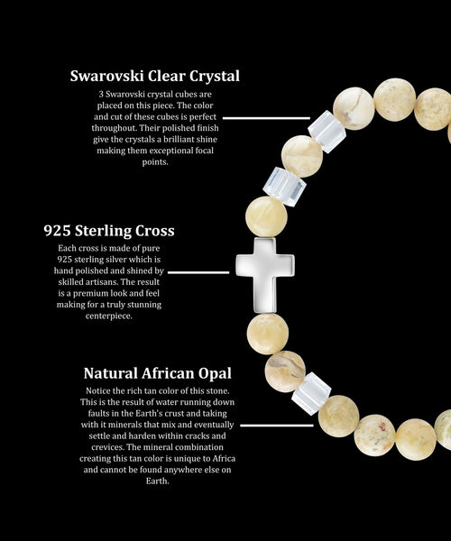 April Crystal Cross African Opal (8mm) - Gemvius