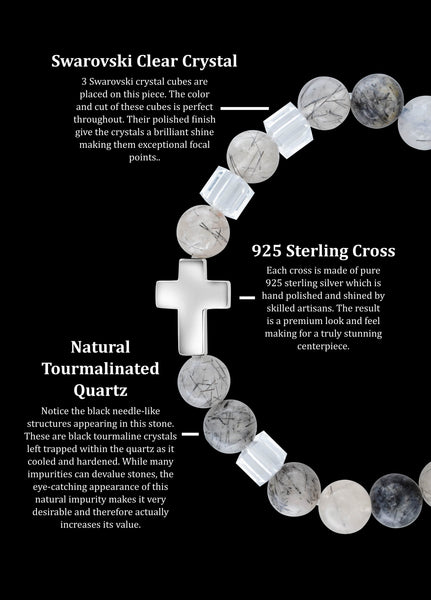 April Crystal Cross Tourmalinated Quartz (8mm) - Gemvius