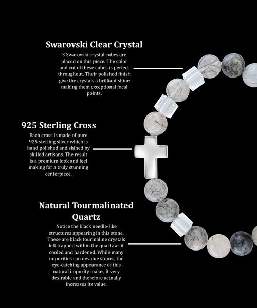 April Crystal Cross Tourmalinated Quartz (8mm) - Gemvius