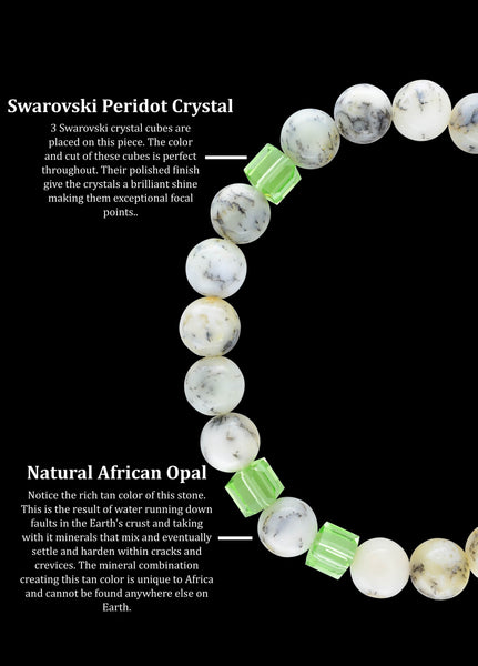 August Peridot African Opal (8mm) - Gemvius