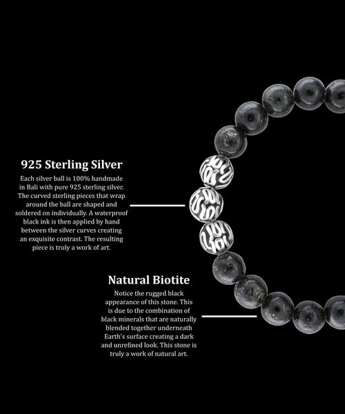 Silver Executive Biotite (8mm) - Gemvius