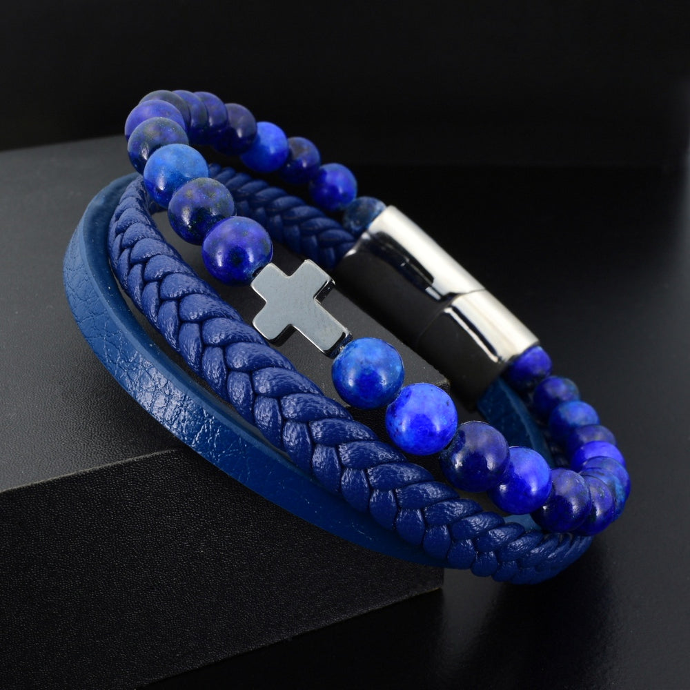 Lapis Lazuli & Blue Leather Faith - Gemvius