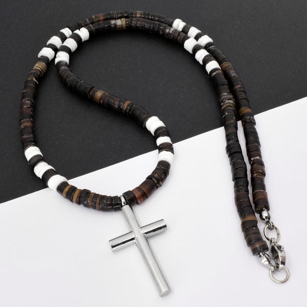 Black Shell Cross Necklace