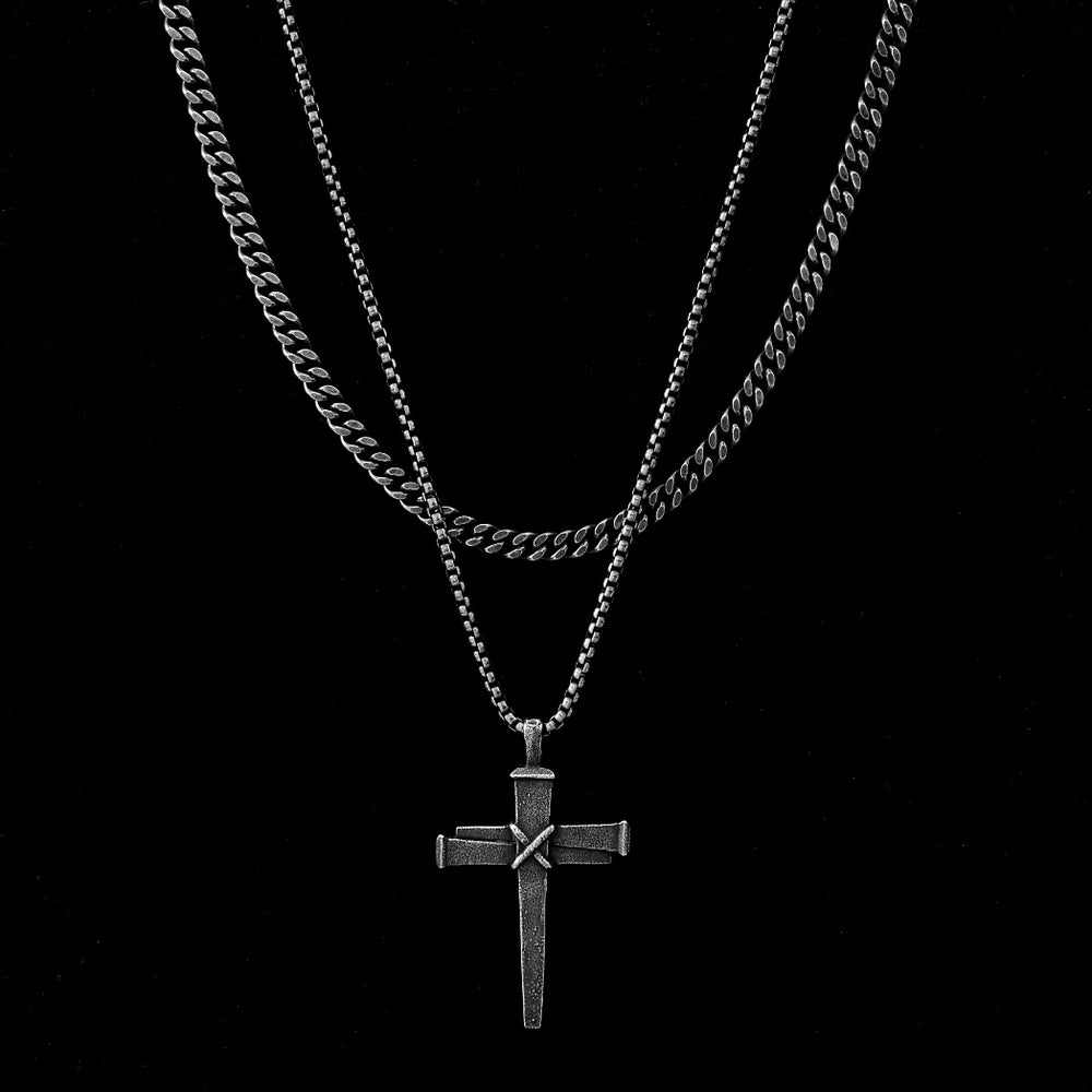 Nail Cross + Sphinx Set (Aged Black) - Gemvius