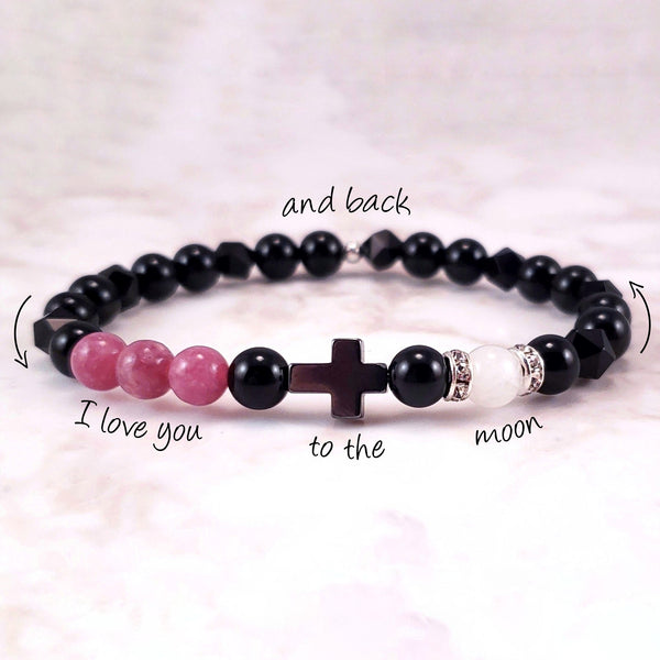 I Love You To The Moon And Back - Faith (6mm) - Gemvius