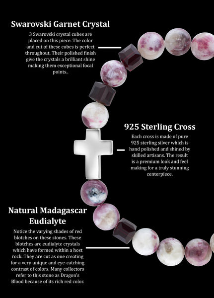 January Garnet Cross Madagascar Eudialyte (8mm)