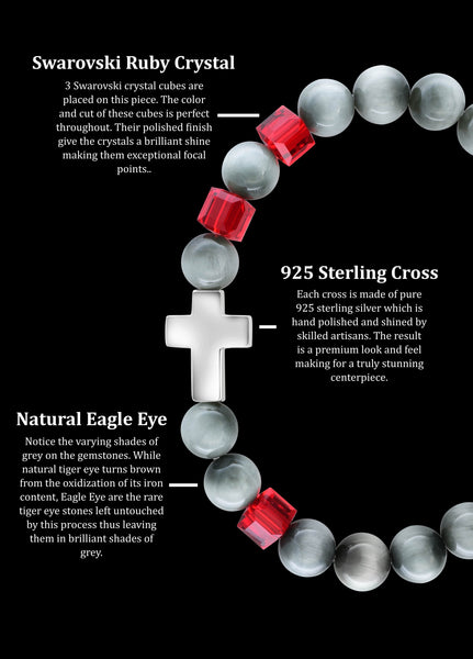 July Ruby Cross Eagle Eye (8mm) - Gemvius