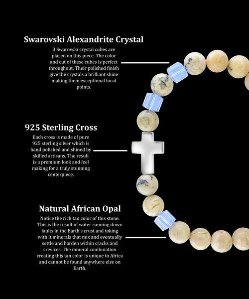 June Alexandrite Cross African Opal (8mm) - Gemvius