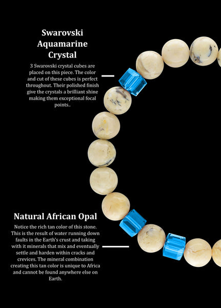 March Aquamarine African Opal (8mm) - Gemvius