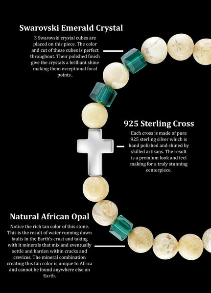 May Emerald Cross African Opal (8mm) - Gemvius