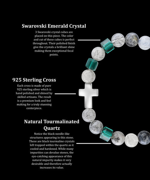 May Emerald Cross Tourmalinated Quartz (8mm) - Gemvius