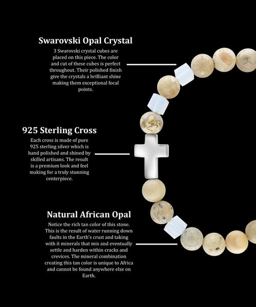 October Opal Cross African Opal (8mm)
