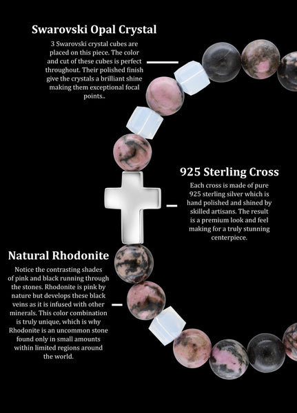 October Opal Cross Rhodonite (8mm)