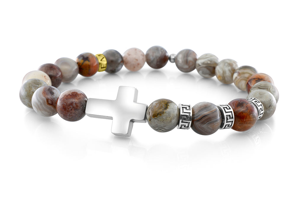 Premium Cross Mexican Agate (8mm) - Gemvius