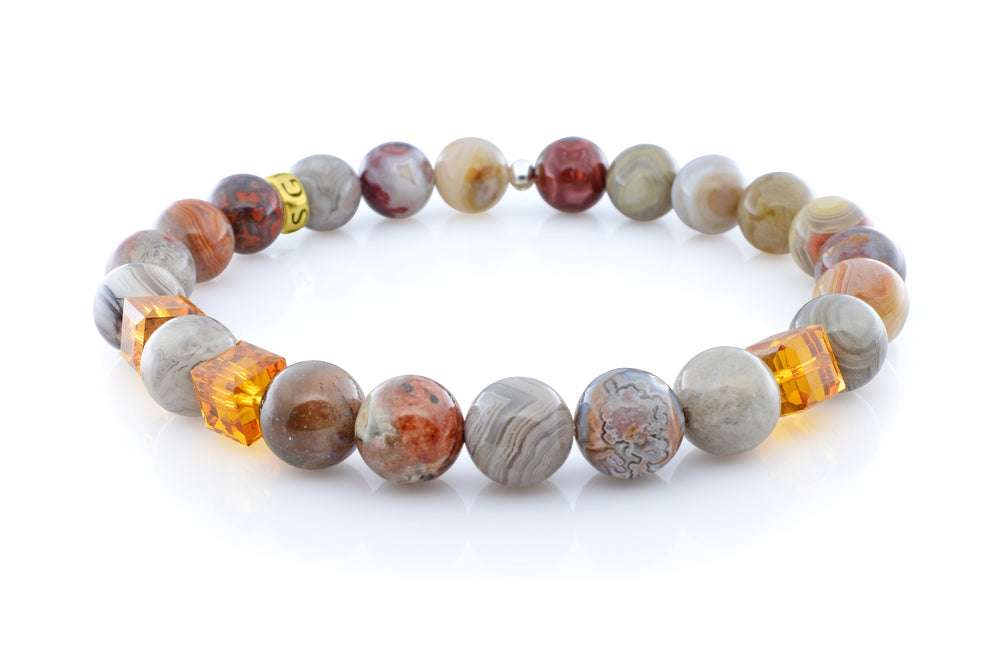 November Topaz Mexican Agate (8mm) - Gemvius